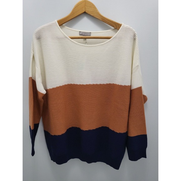 Cyrus Evolution‎ Sweater Womens XL Color Block Tarley Stitch Fix Copper New - Picture 1 of 10